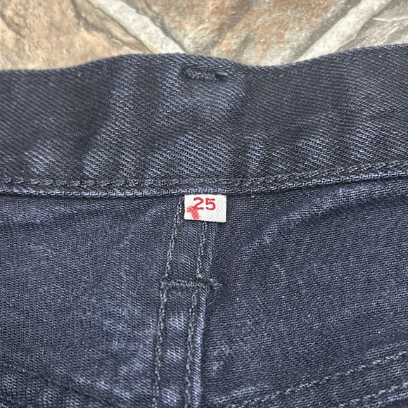 Women’s Levi’s Button Fly Jeans Straight Leg Dark Black 25” Waist - Picture 5 of 14